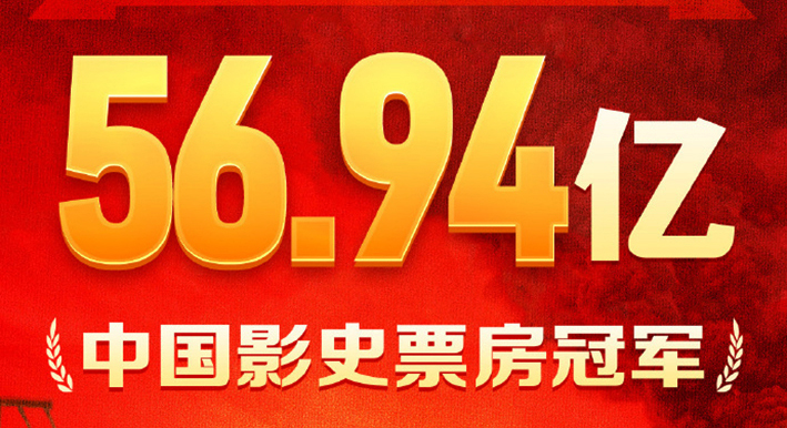 《长津湖》票房突破56.94亿元 登顶中国影史票房冠军