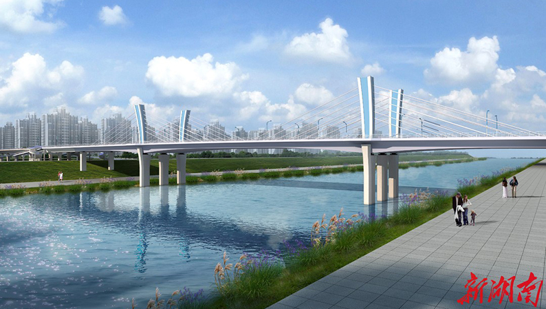 长沙金桂路跨浏阳河大桥开启水上作业